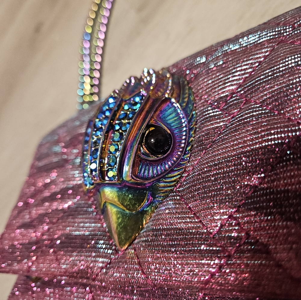 KURT GEIGER Iridescent OIL SLICK Chain Purple Mini Kensington